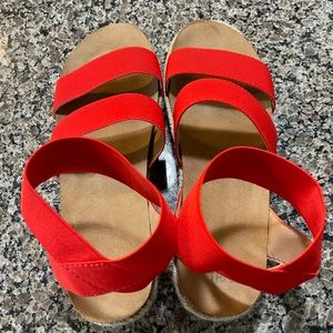 Sandals - Time and Tru brand, orange/red color, size 9